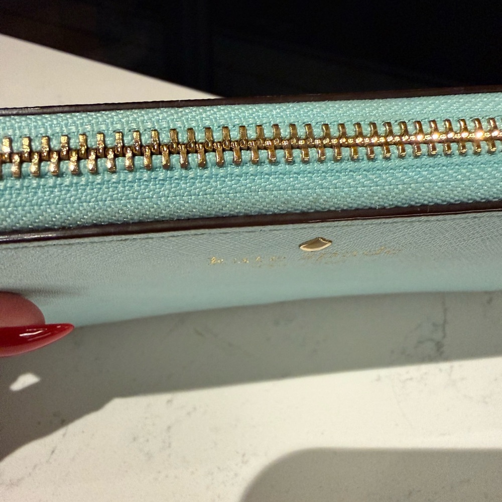 Sold! Kate Spade Eggshell Blue Zip Wallet - Picture 9 of 10